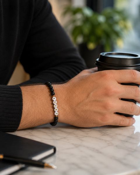 Lucky Gambling Golfers, "LUCKY", Men's Premium Beaded Bracelet