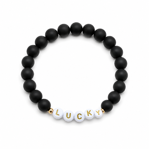 Lucky Gambling Golfers, "LUCKY", Men's Premium Beaded Bracelet
