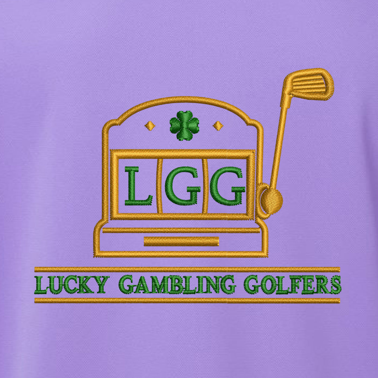 Lucky Gambling Golfers, Slot Machine Logo, Adidas Men's Performance Piqué Polo - Light Flash Purple