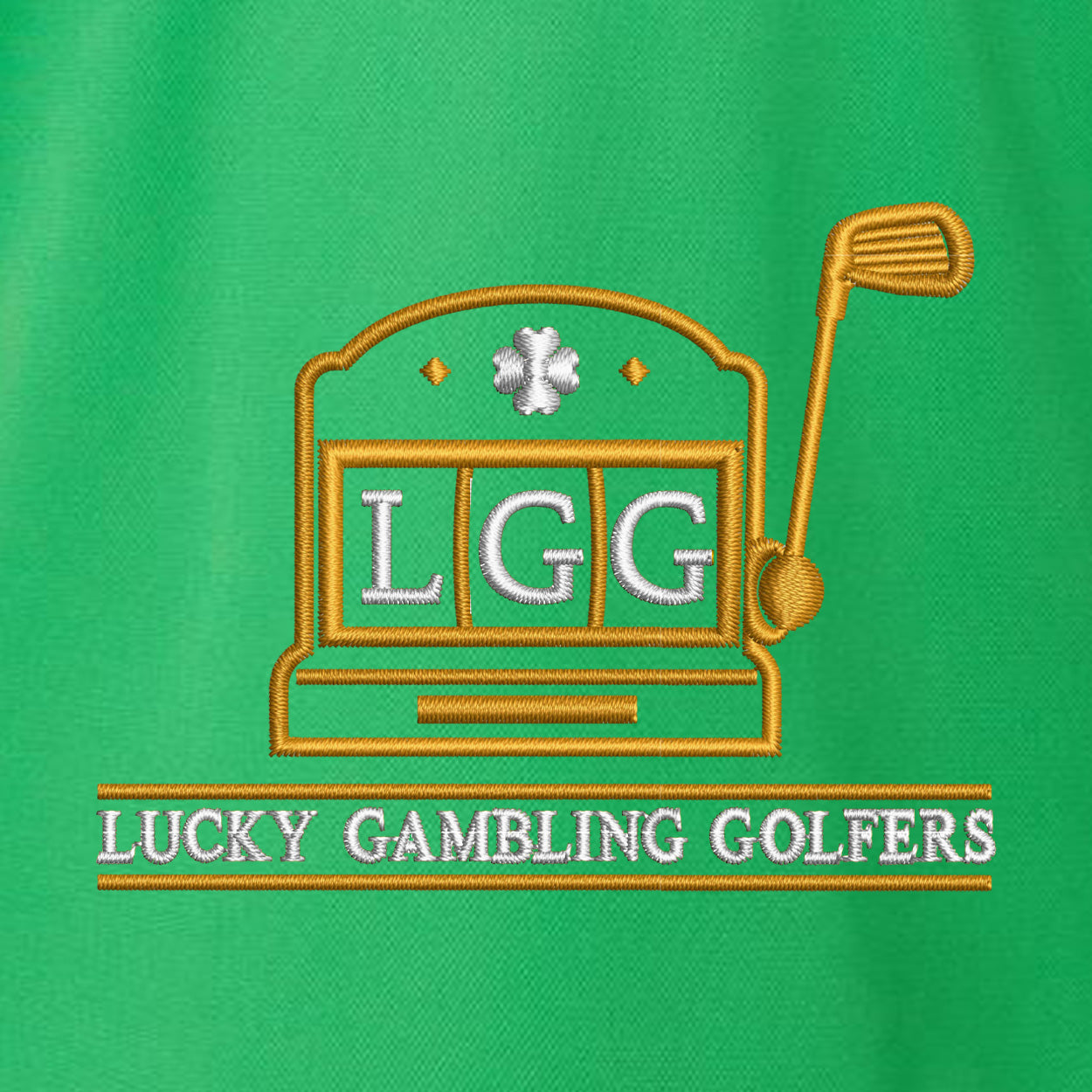 Lucky Gambling Golfers, Slot Machine Logo, Adidas Men's Performance Piqué Polo - Vivid Green