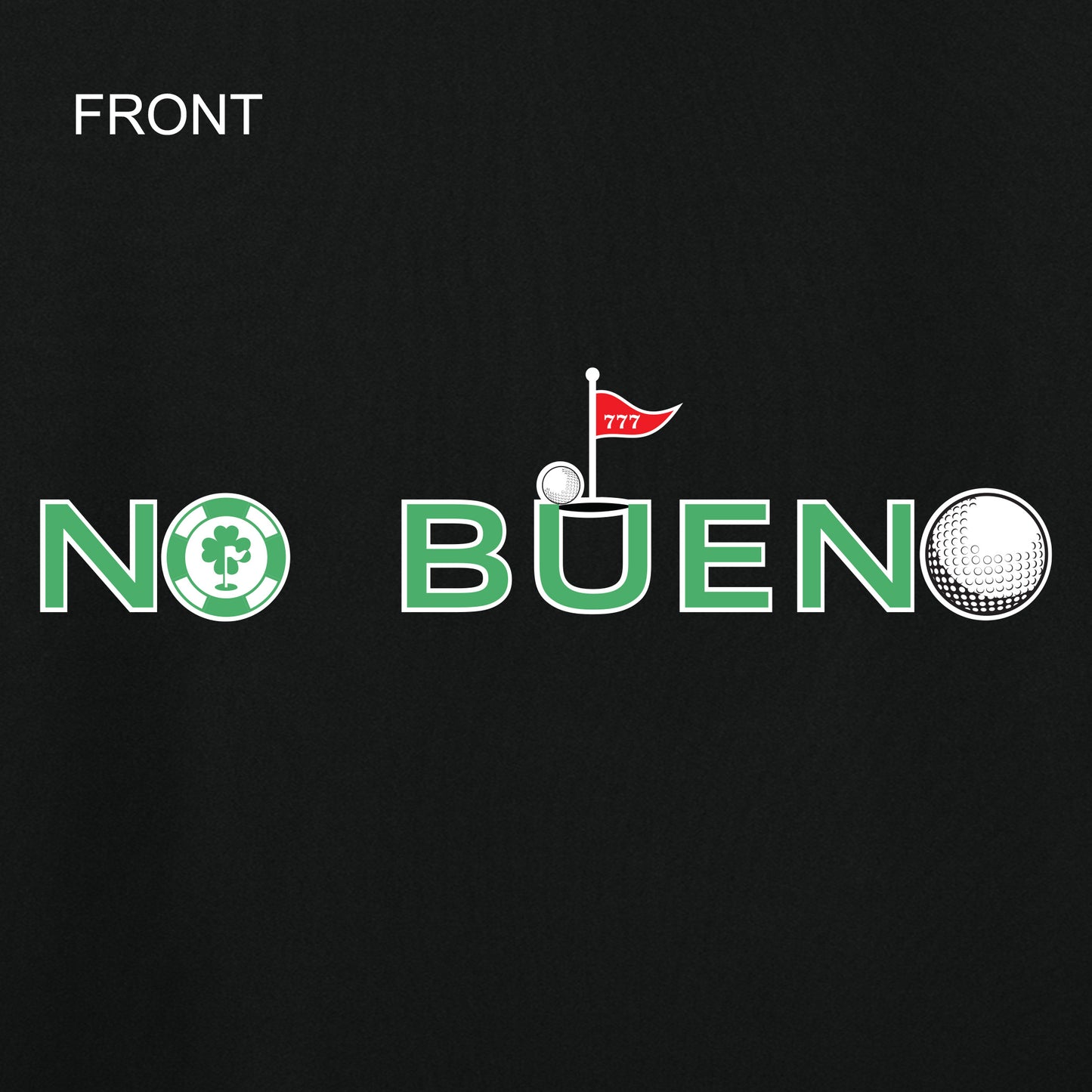 Lucky Gambling Golfers, "No Bueno", A4 Cooling Performance Short Sleeve T-Shirt - Black