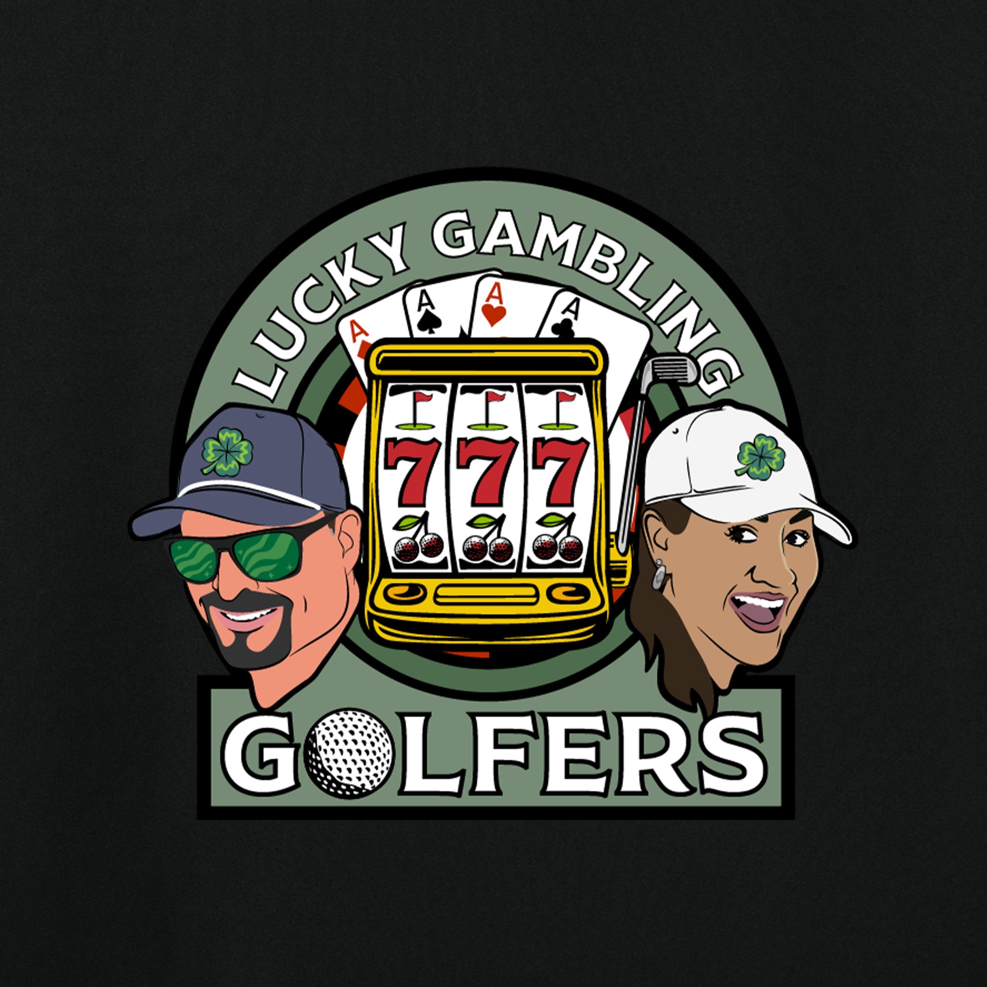 Lucky Gambling Golfers, A4 Cooling Performance Short Sleeve T-Shirt - Black