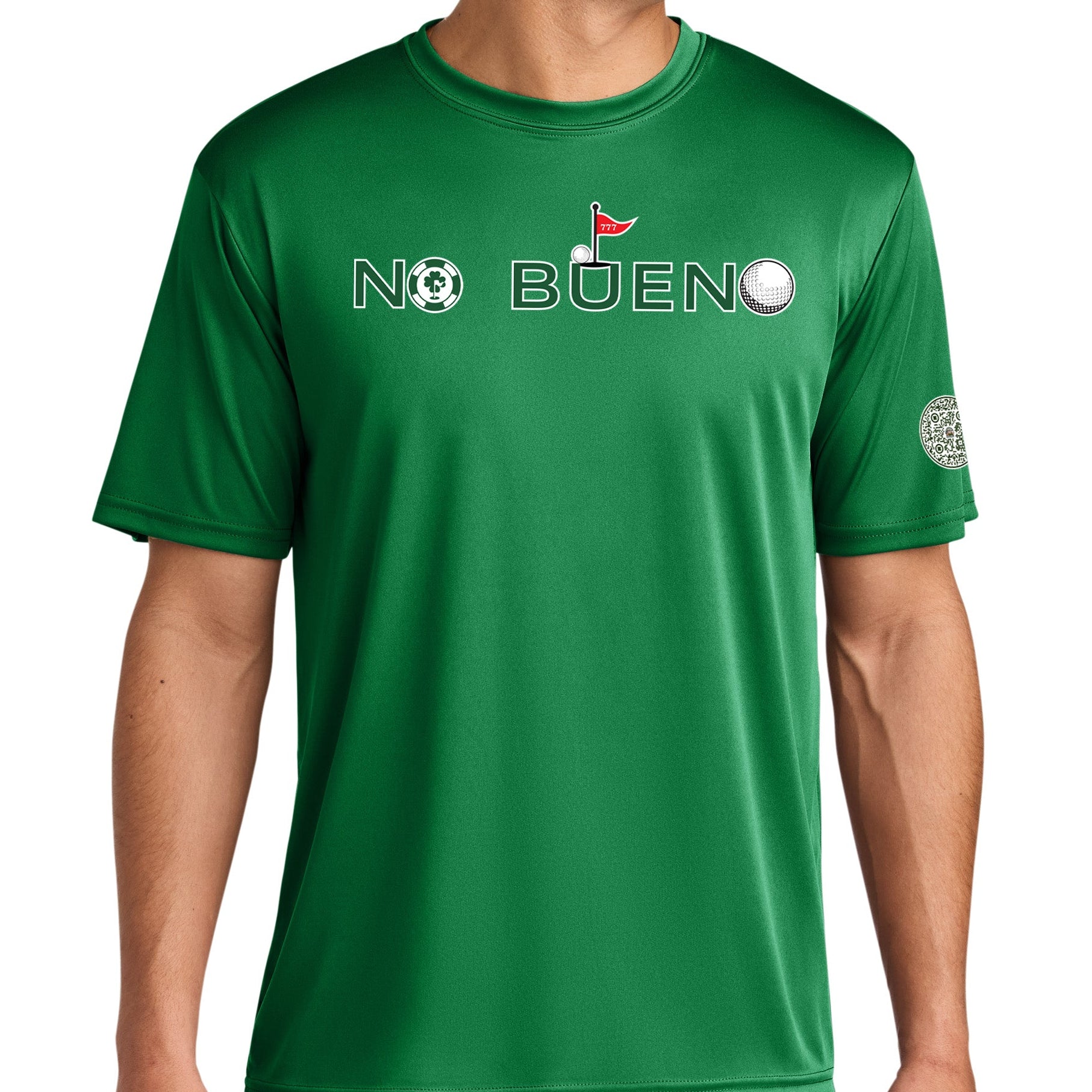 Lucky Gambling Golfers, "No Bueno", A4 Cooling Performance Short Sleeve T-Shirt - Forest