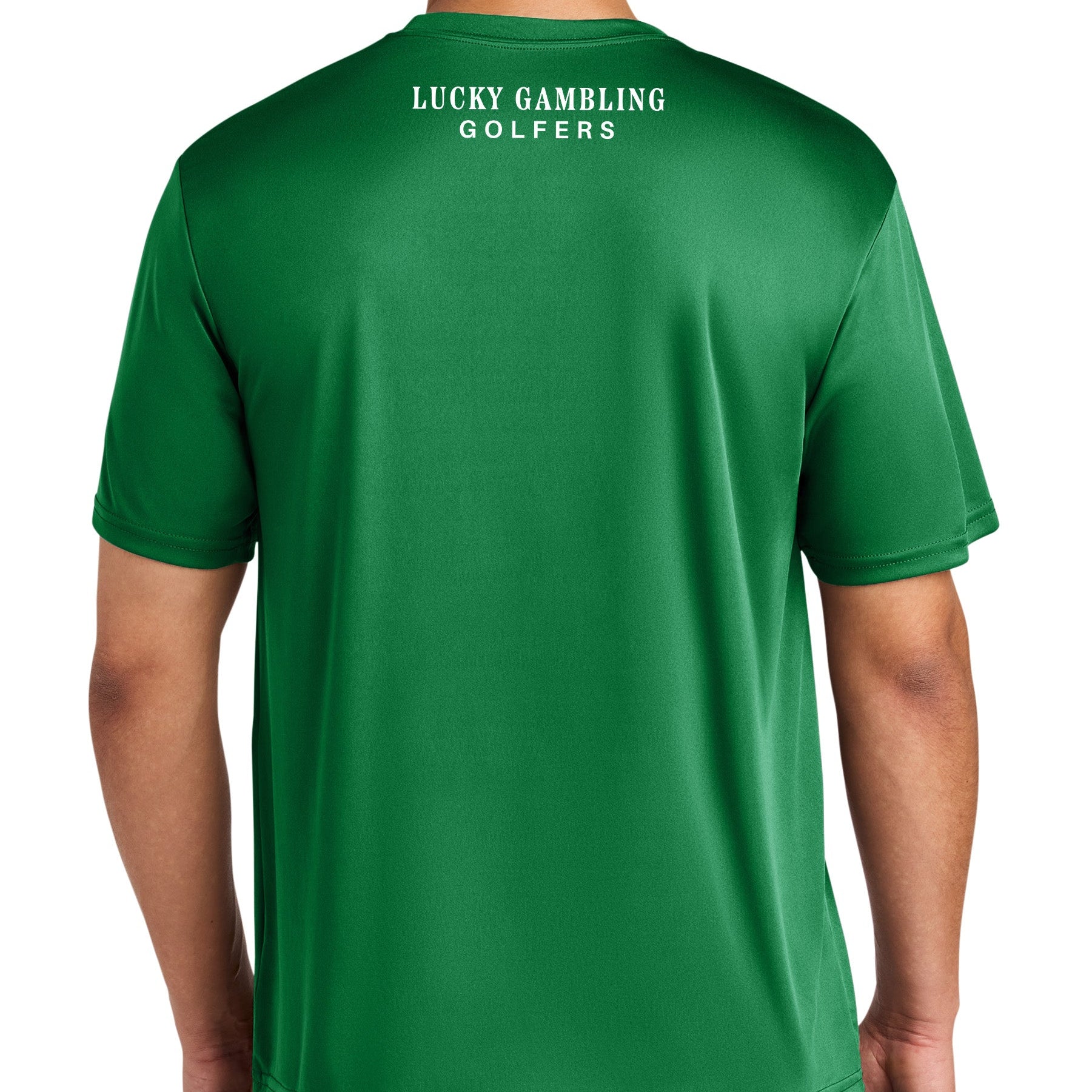 Lucky Gambling Golfers, "No Bueno", A4 Cooling Performance Short Sleeve T-Shirt - Forest