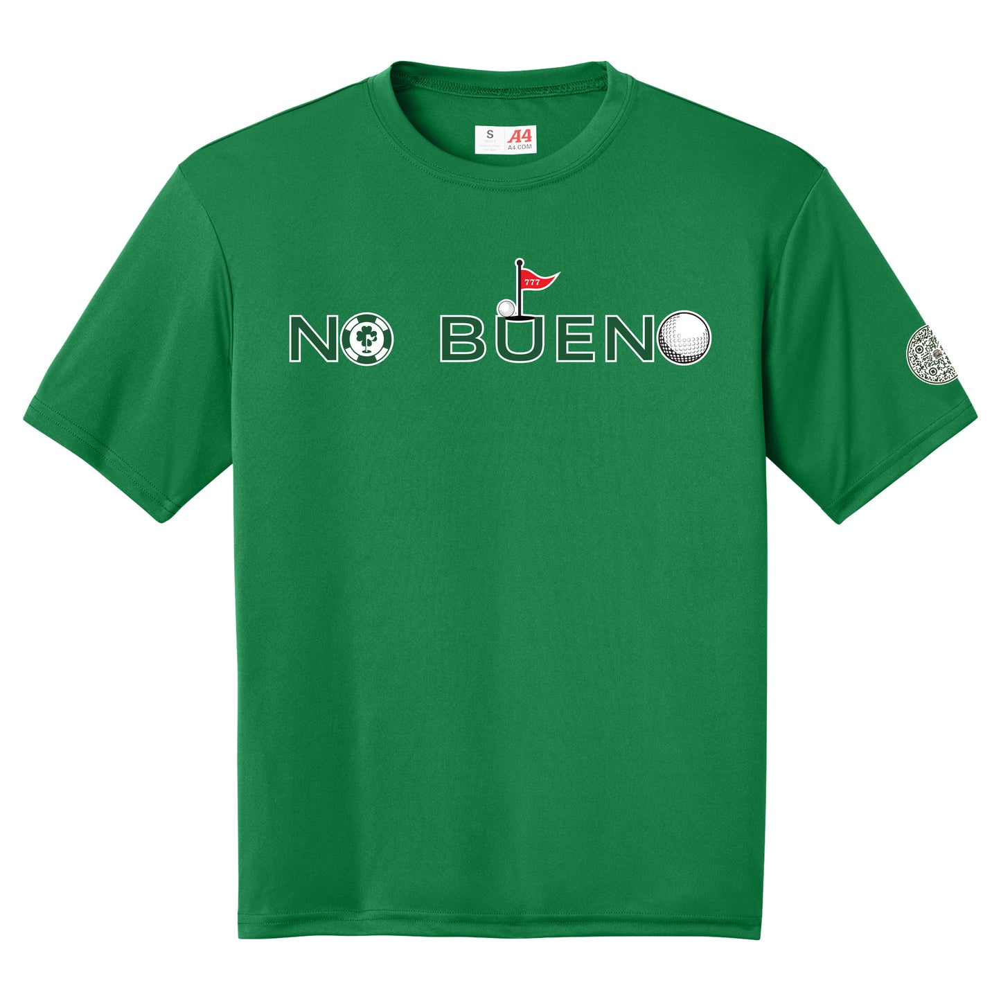 Lucky Gambling Golfers, "No Bueno", A4 Cooling Performance Short Sleeve T-Shirt - Forest