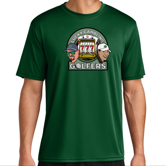 Lucky Gambling Golfers, A4 Cooling Performance Short Sleeve T-Shirt - Forest