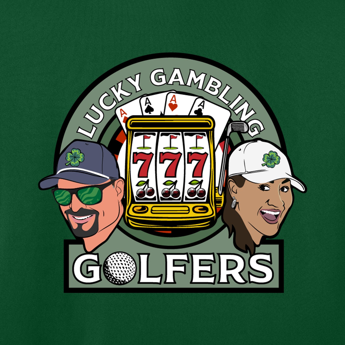 Lucky Gambling Golfers, A4 Cooling Performance Short Sleeve T-Shirt - Forest