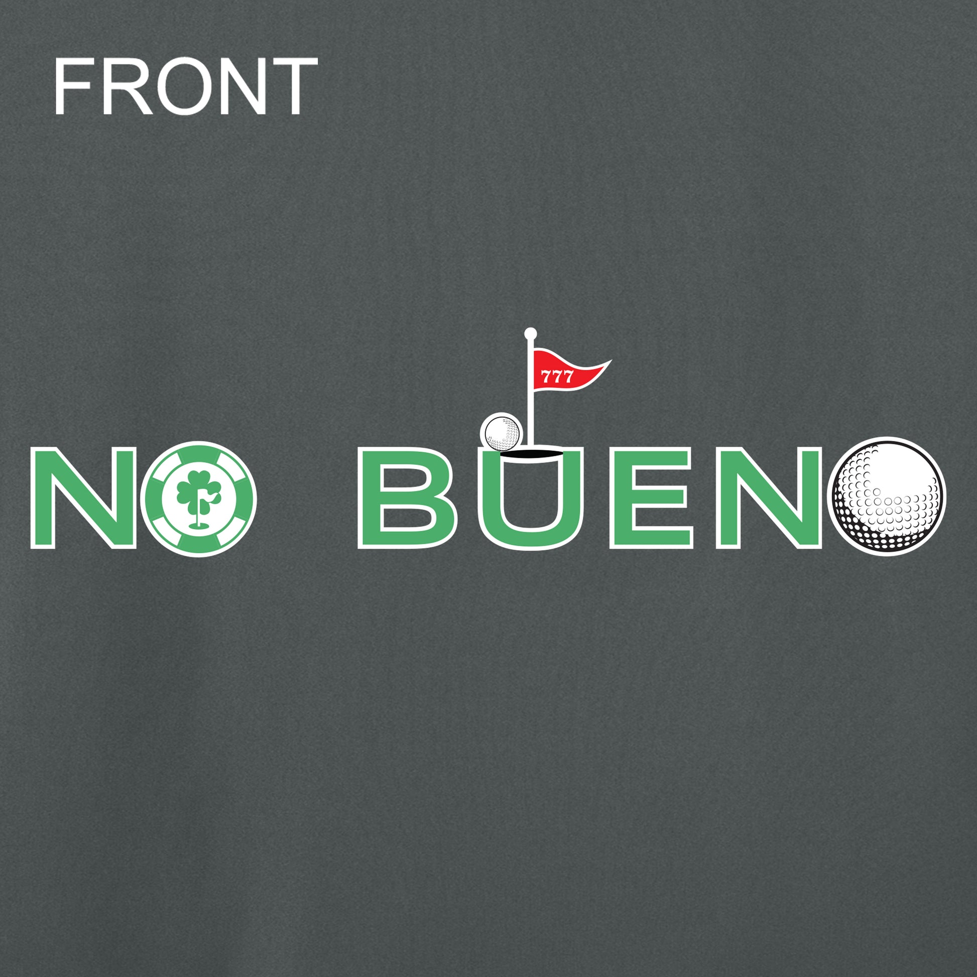 Lucky Gambling Golfers, "No Bueno", A4 Cooling Performance Short Sleeve T-Shirt - Graphite