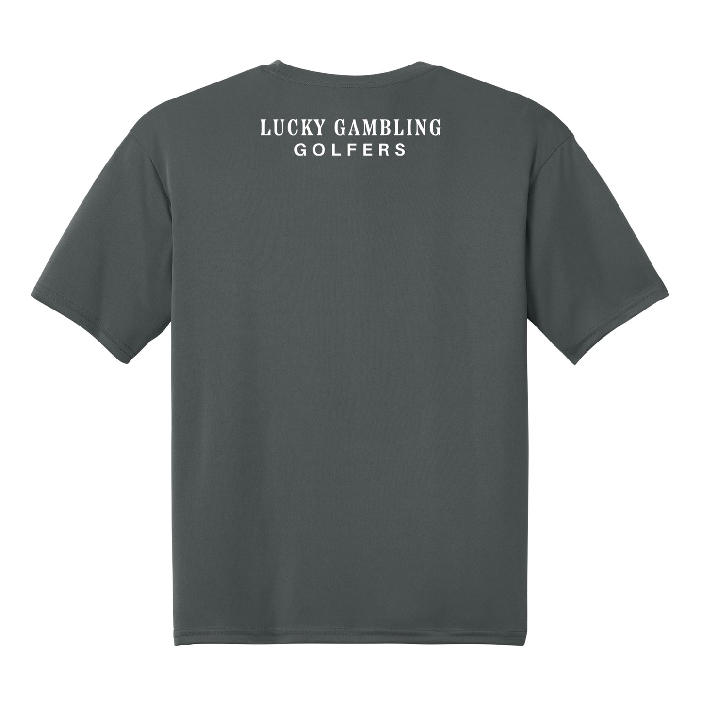 Lucky Gambling Golfers, "No Bueno", A4 Cooling Performance Short Sleeve T-Shirt - Graphite