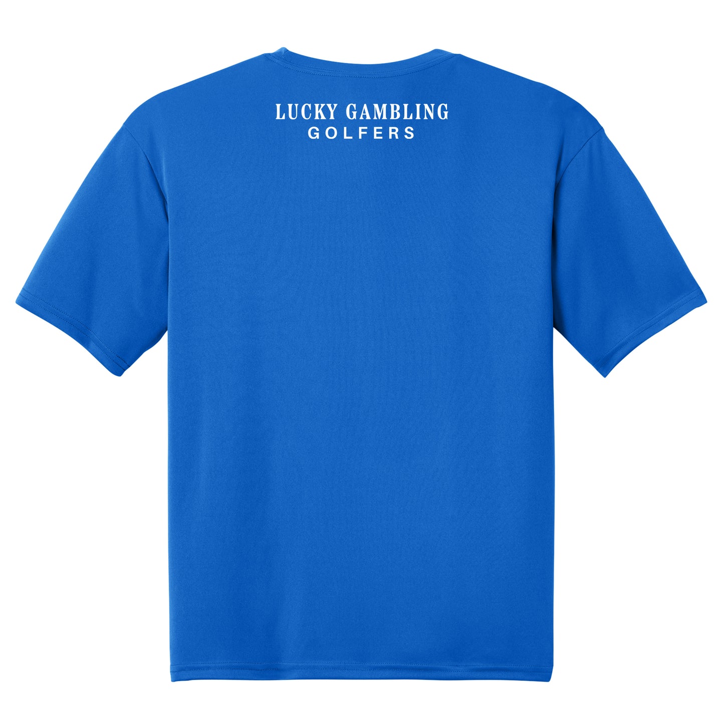 Lucky Gambling Golfers, "No Bueno", A4 Cooling Performance Short Sleeve T-Shirt - Royal