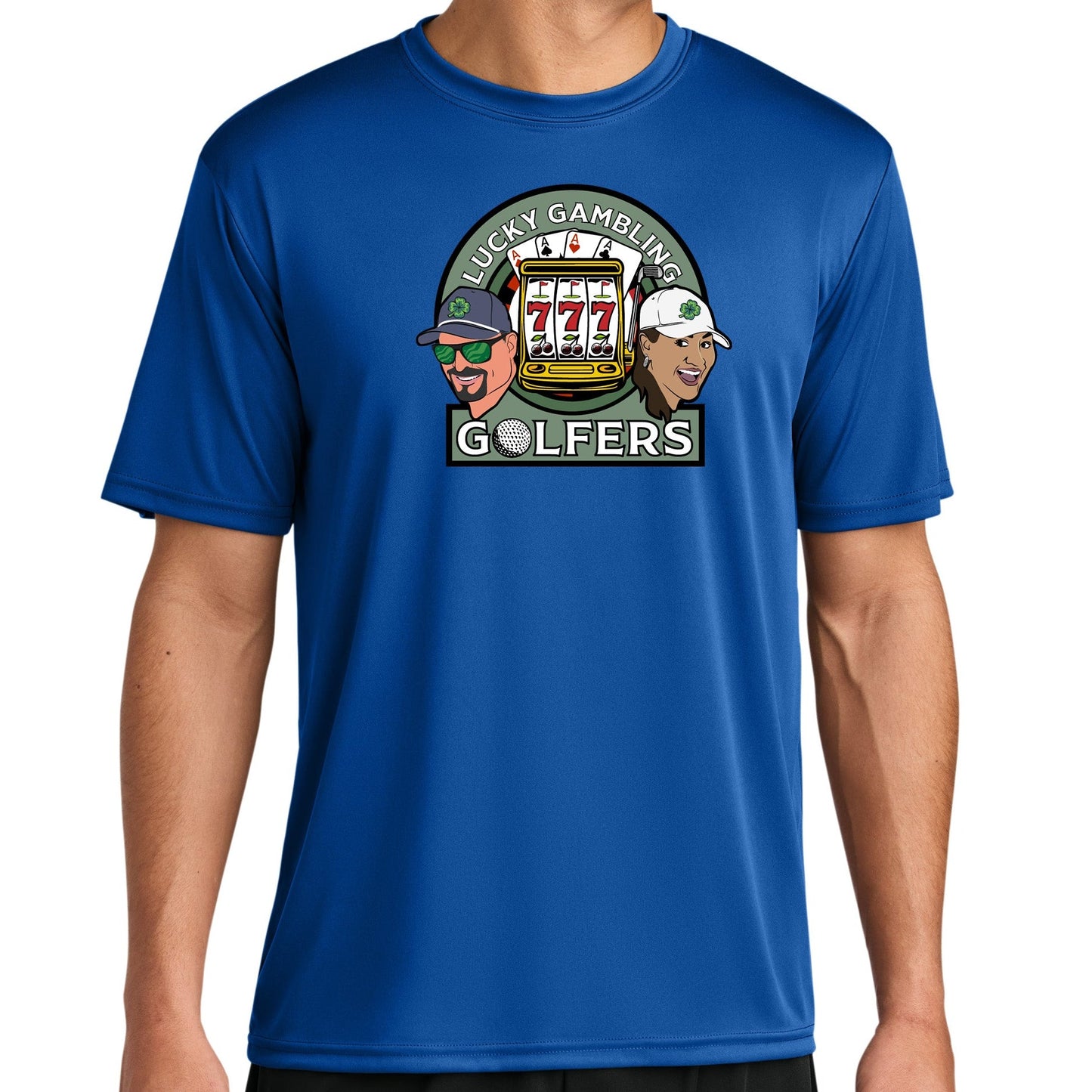 Lucky Gambling Golfers, A4 Cooling Performance Short Sleeve T-Shirt - Royal 