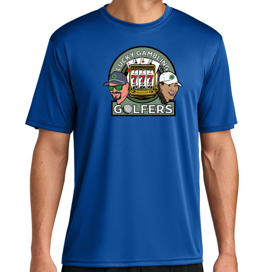 Lucky Gambling Golfers, A4 Cooling Performance Short Sleeve T-Shirt - Royal 