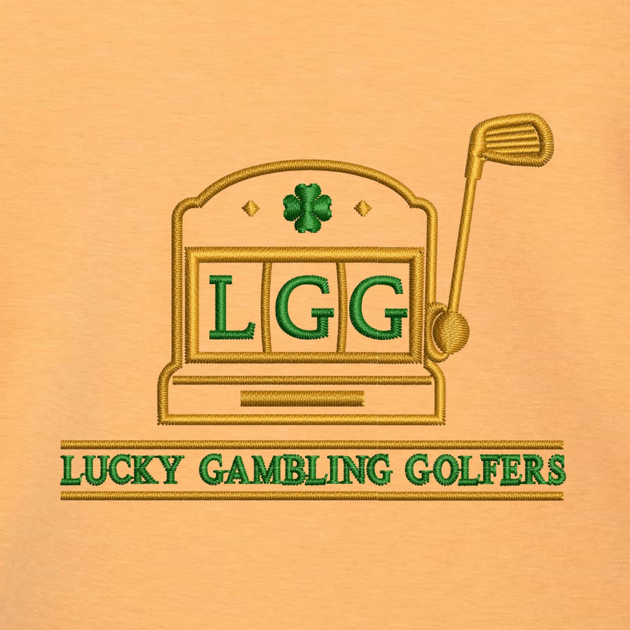 Lucky Gambling Golfers, Slot Machine Logo, Adidas Men's Quarter-Zip Pullover Sweater - Acid Orange