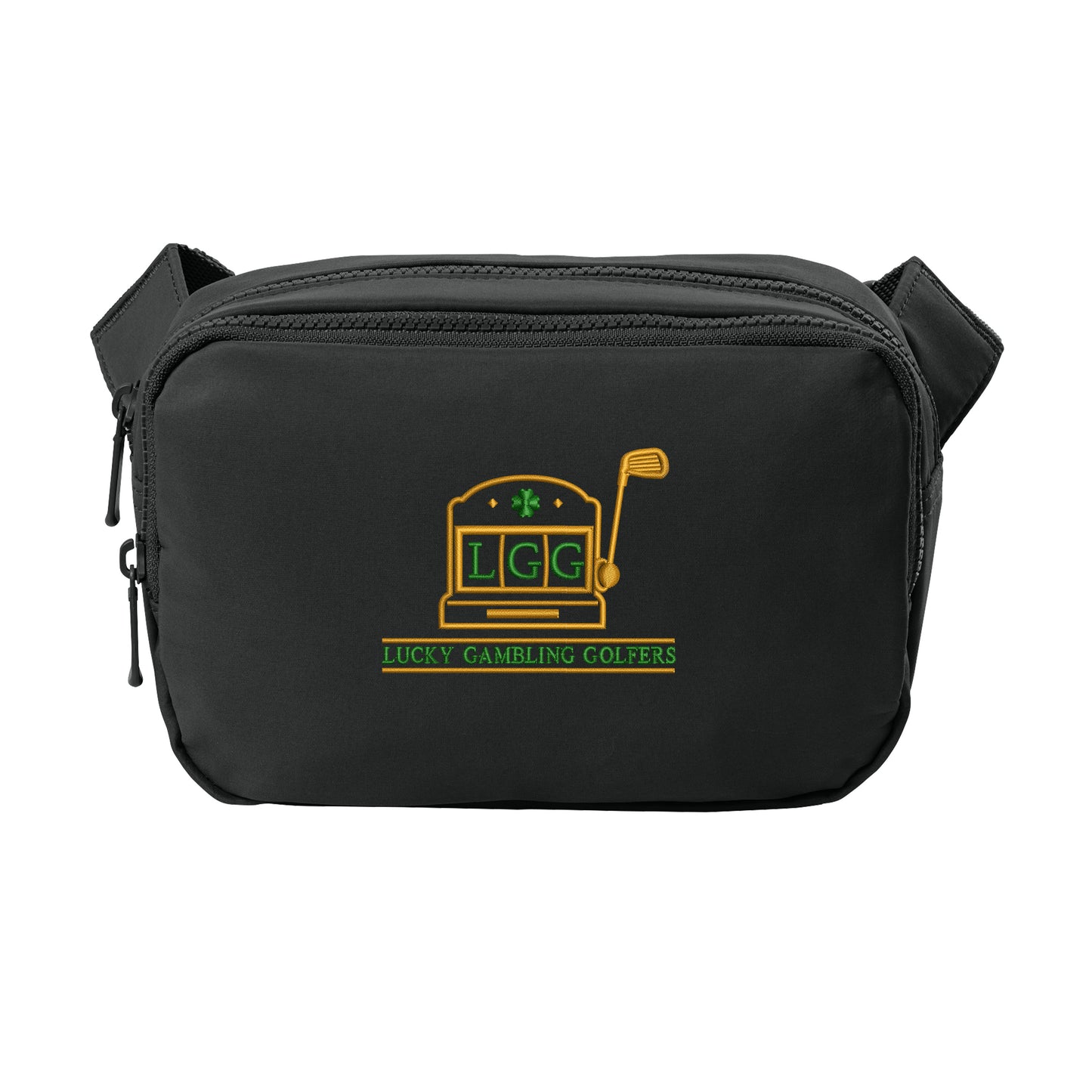 Lucky Gambling Golfers, Slot Machine Logo, Matte Dual-Compartment Crossbody