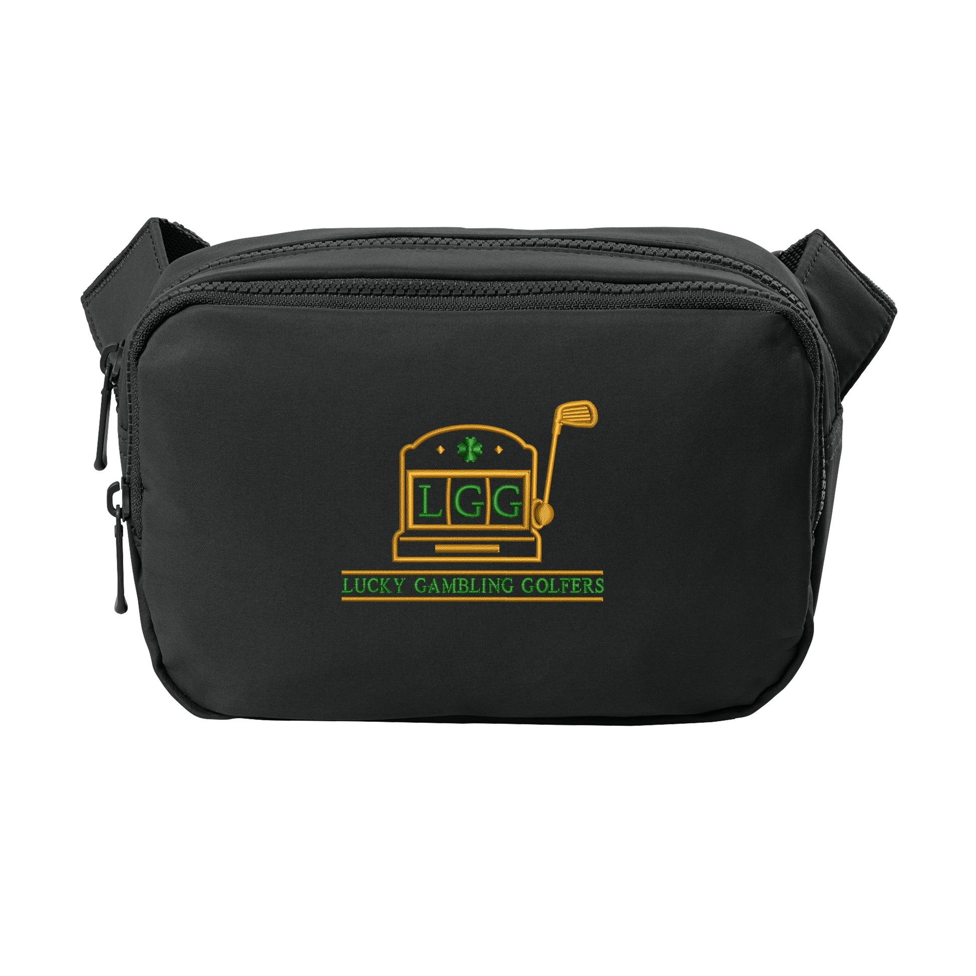 Lucky Gambling Golfers, Slot Machine Logo, Matte Dual-Compartment Crossbody