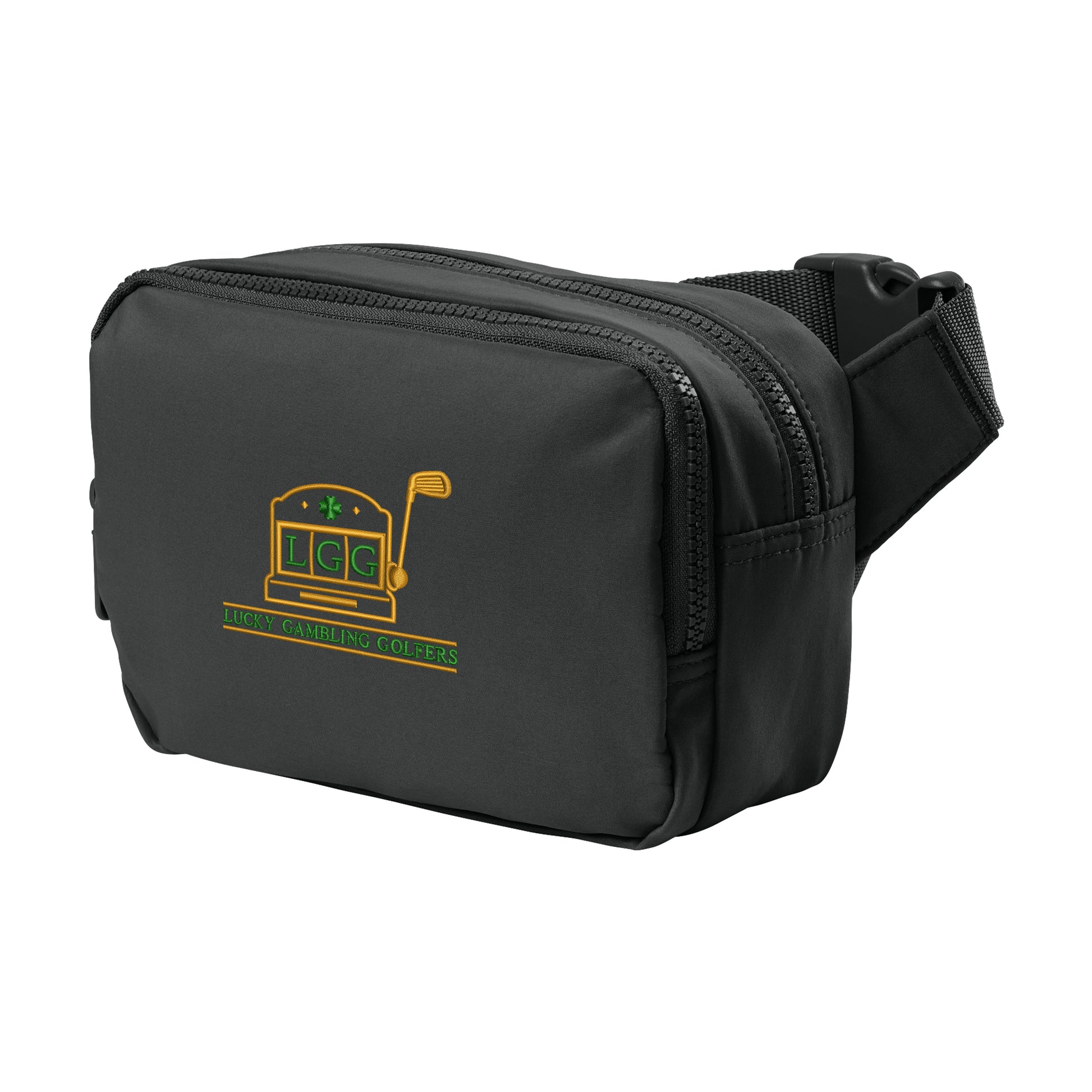 Lucky Gambling Golfers, Slot Machine Logo, Matte Dual-Compartment Crossbody