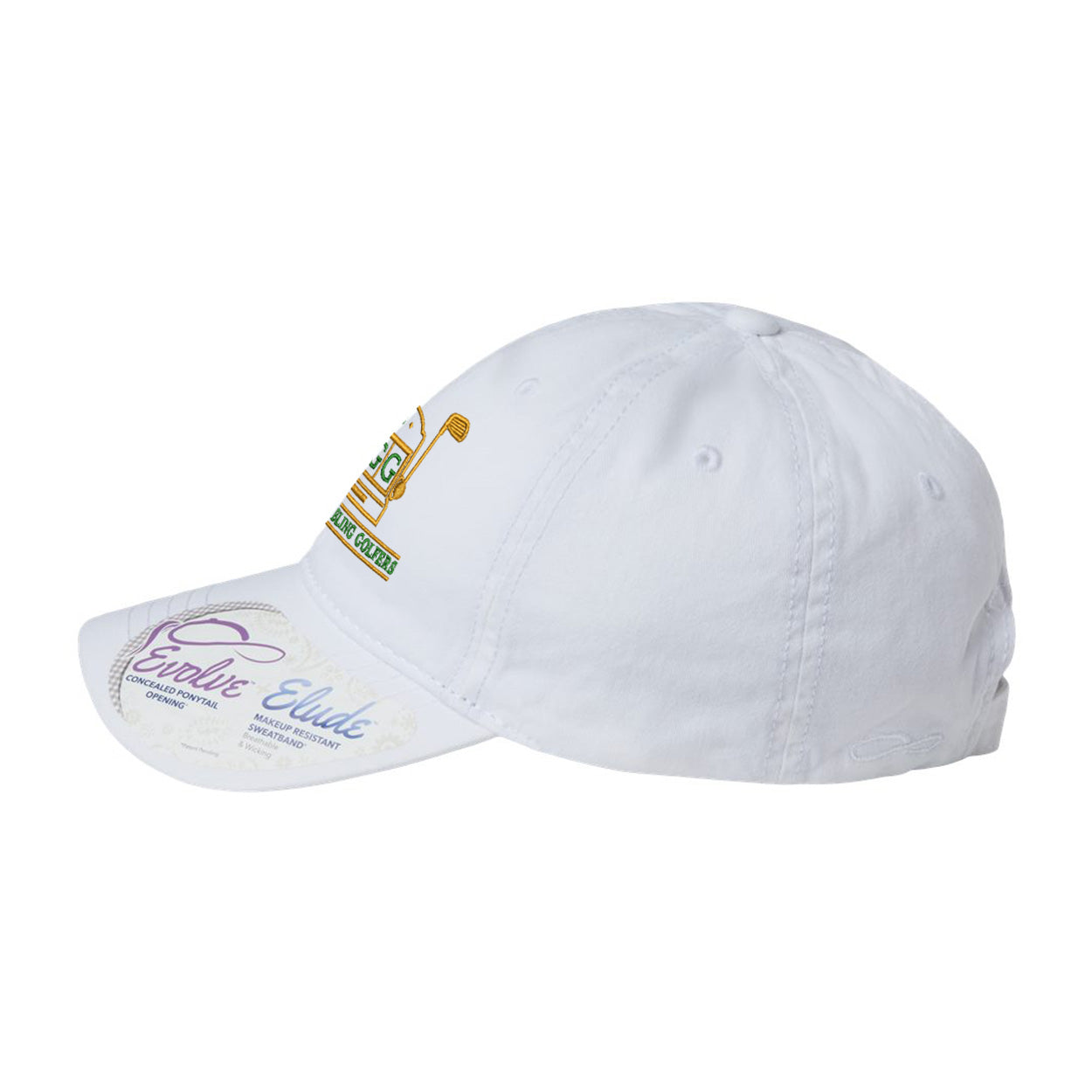 Lucky Gambling Golfers, Slot Machine Logo, Women's Pigment-Dyed with Fashion Undervisor Cap - White
