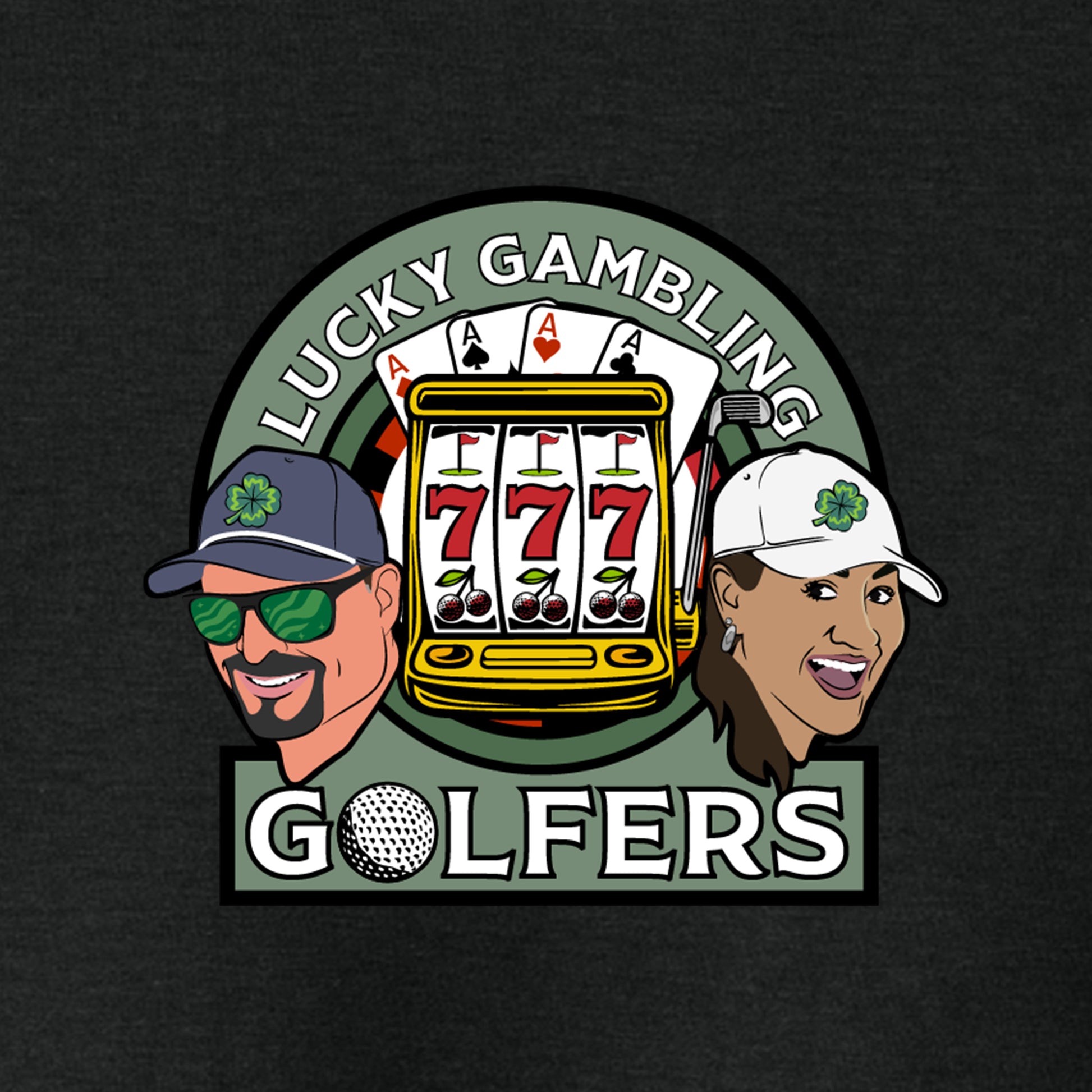 Lucky Gambling Golfers, Fan Favorite™ T-Shirt - Black