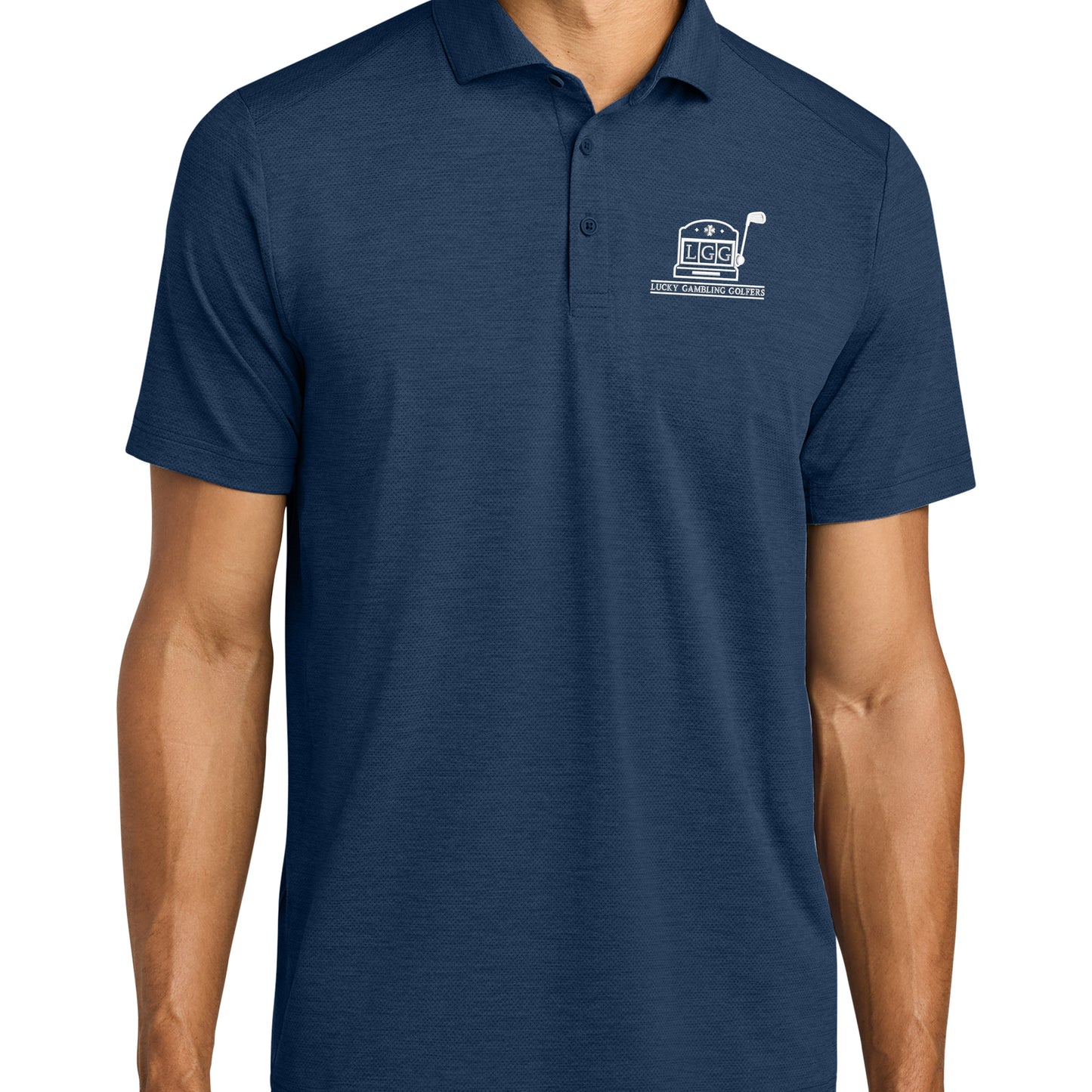 Lucky Gambling Golfers, Slot Machine Logo, TravisMathew Onward Polo - Navy