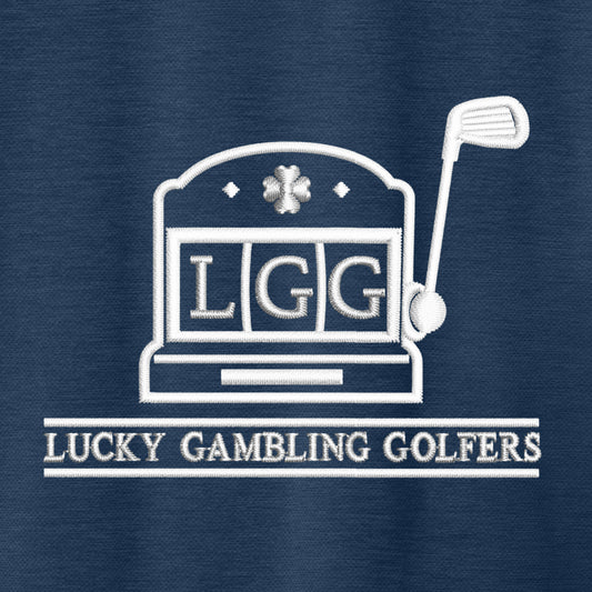 Lucky Gambling Golfers, Slot Machine Logo, TravisMathew Onward Polo - Navy