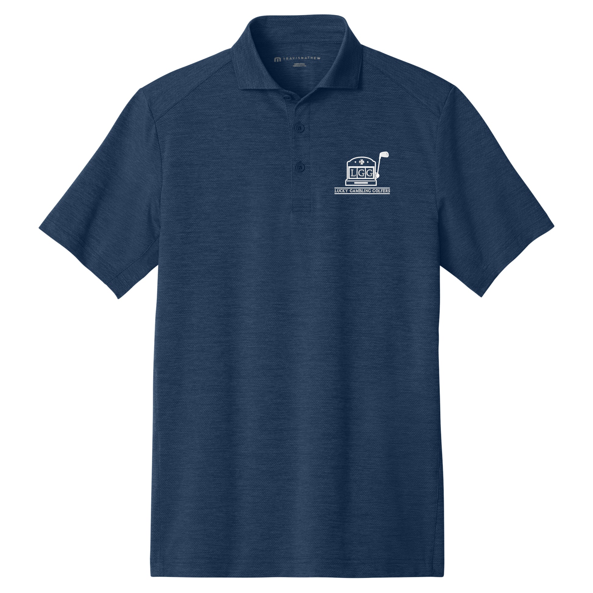 Lucky Gambling Golfers, Slot Machine Logo, TravisMathew Onward Polo - Navy