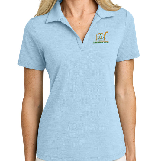 Lucky Gambling Golfers, Light Blue, TravisMathew Women’s Onward Polo - Light Blue
