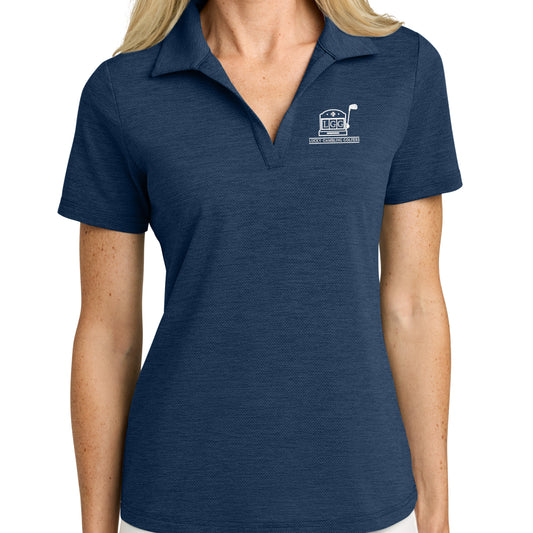 Lucky Gambling Golfers, Light Blue, TravisMathew Women’s Onward Polo - Navy